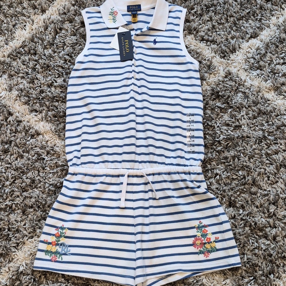 Polo Ralph Lauren (Small Flaw) Embroidered Romper - Picture 3 of 10